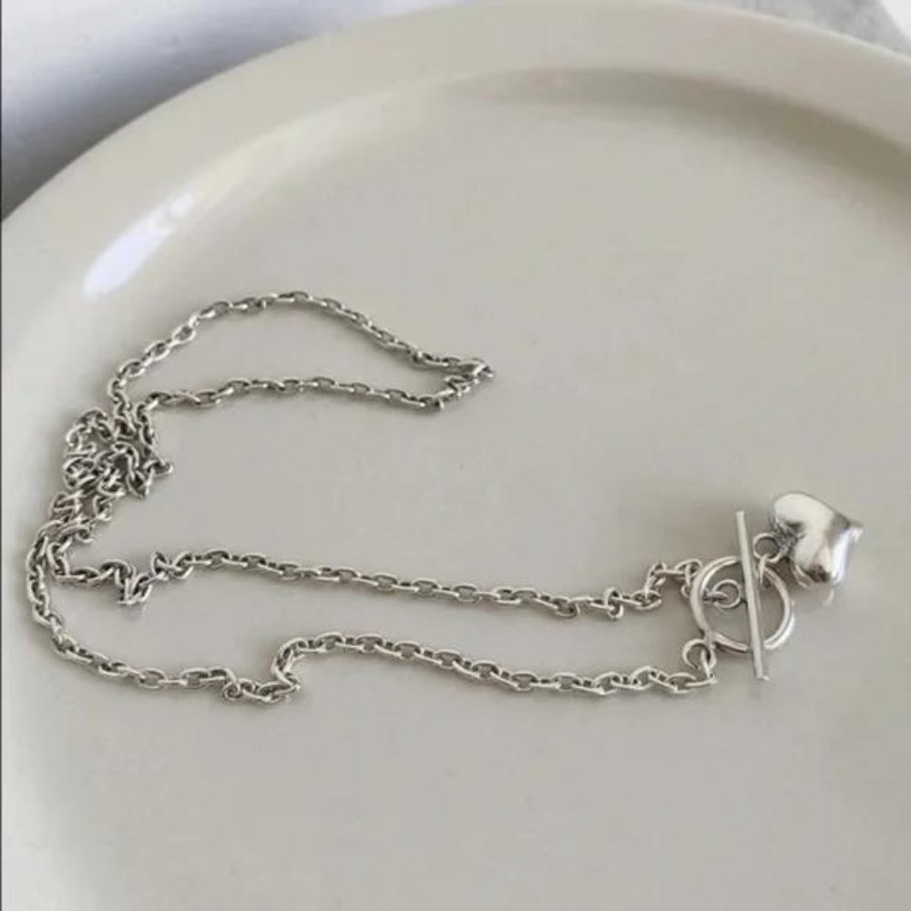 NEW “18” LOVE HEART 925 STERLING SILVER NECKLACE, NICE NECKLACE, CUTE NECKLACE - Picture 3 of 5
